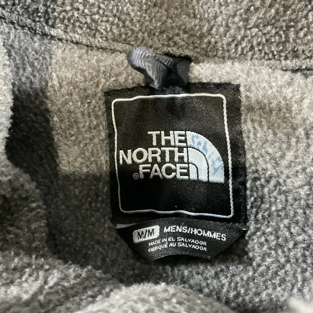 The North Face Denali Fleece Jacket Mens Medium Gray Black FZip Polartec Outdoor